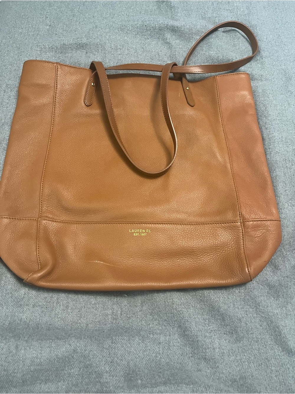 Lauren Ralph Lauren Cognac Leather Tote